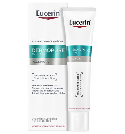 Eucerin –  DermoPure Clinical Peeling 10 soin de nuit rénovateur, 40ml