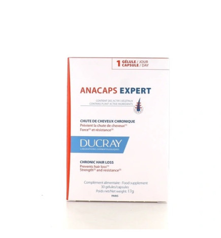 Ducray – Anacaps expert complément alimentaire anti-chute chronique, 30 gélules