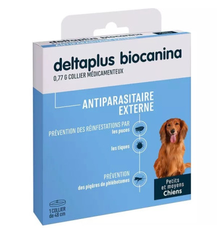 Biocanina – Collier antiparasitaire Deltaplus petit et moyen chien, 48 cm