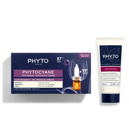 PHYTO – Coffret Antichute Femme Phytocyane (Traitement + Shampooing)