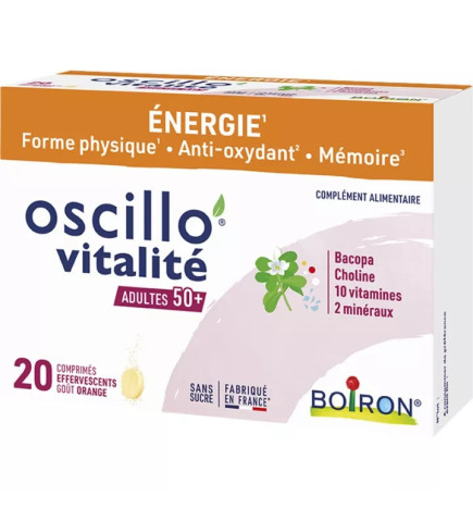 Boiron – Oscillo’Vitalité Adulte 50+, 20 comprimés effervescents