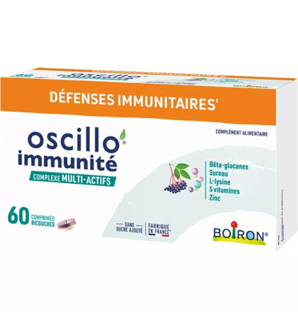Boiron – Oscillo’Immunité Adulte Complexe Multi-Actifs, 60 comprimés