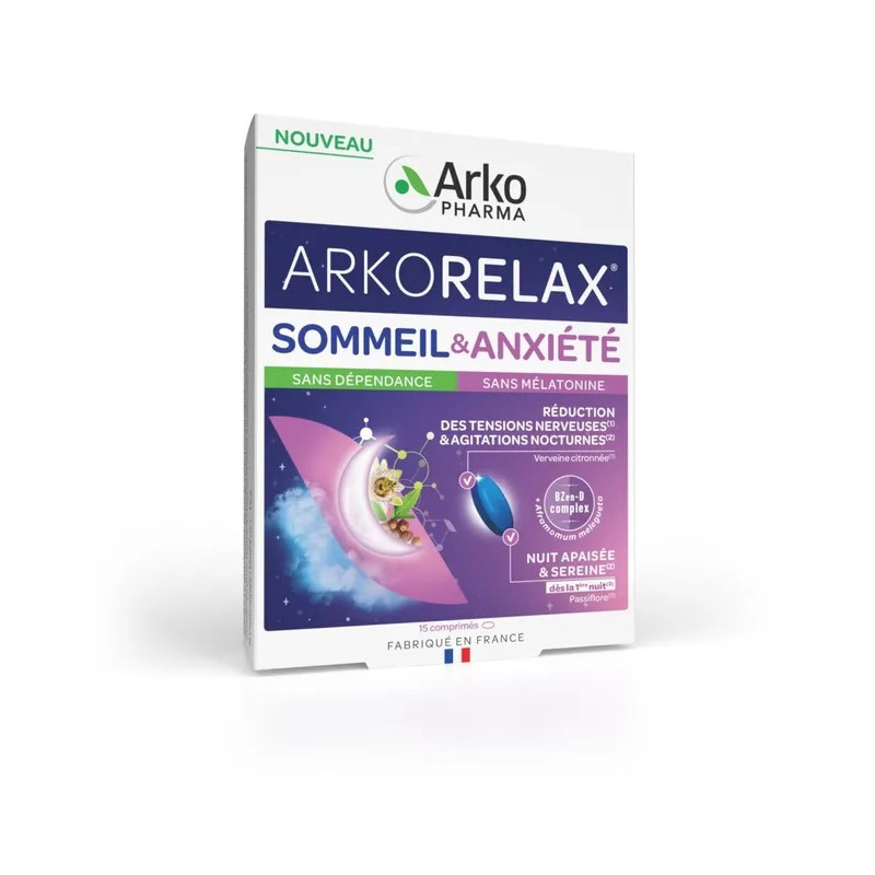 ARKOPHARMA – Arkorelax Sommeil & Anxiété, 15 comprimés