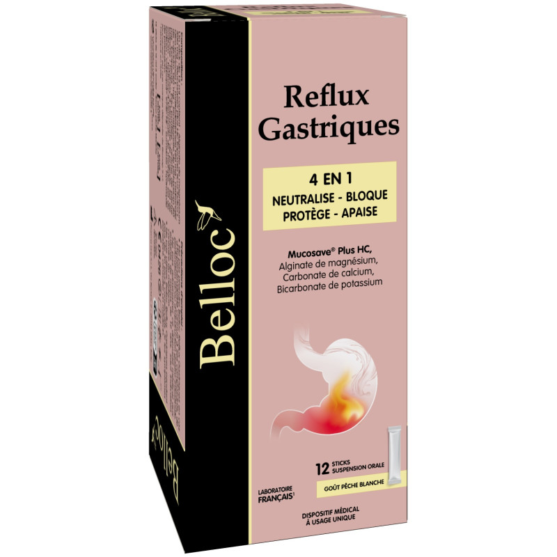 BELLOC – Reflux Gastriques 4en1, 12 sticks