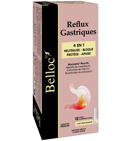 Belloc – Reflux gastriques 4en1, 12 sticks