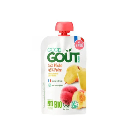GOOD GOÛT – Gourde Pêche & Poire Bio, 90 g