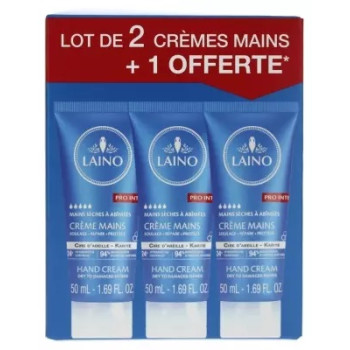 LAINO – Crème Mains Sèches à Abîmées Lot de 3 x 50 ml