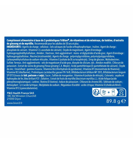 Bion3 – Complément alimentaire Vitalité 50+, 90 comprimés