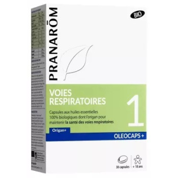 Pranarôm - Oléocaps+ 1 Voies Respiratoires Bio – Origan et Citron, 30 capsules