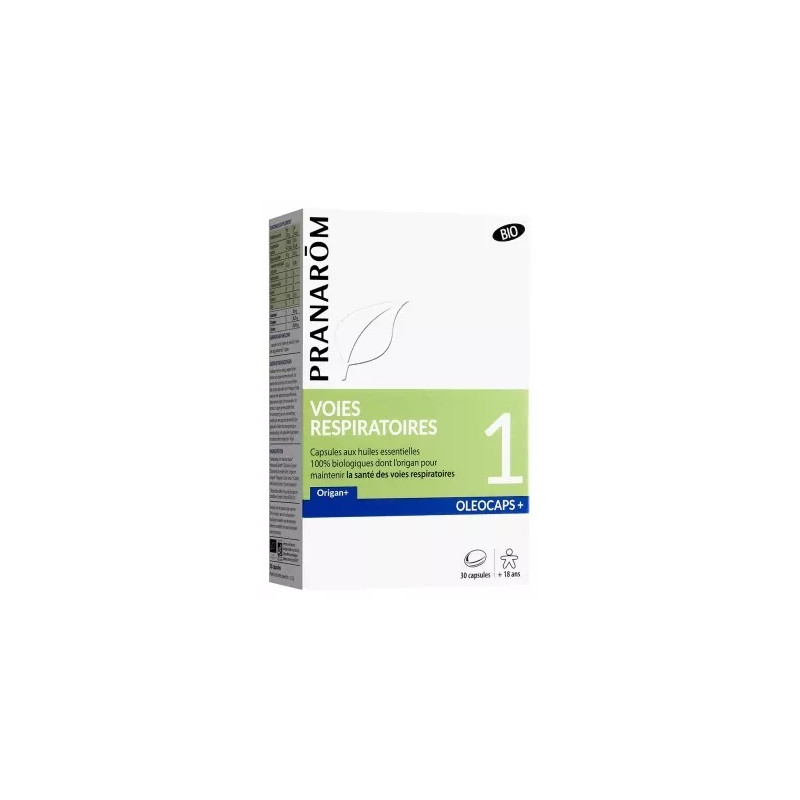 Pranarôm - Oléocaps+ 1 Voies Respiratoires Bio – Origan et Citron, 30 capsules