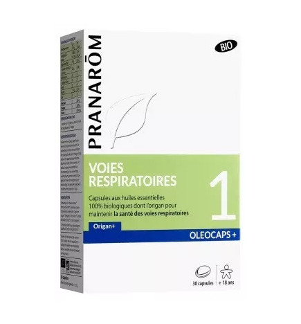 Pranarôm - Oléocaps+ 1 Voies Respiratoires Bio – Origan et Citron, 30 capsules