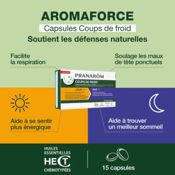 Pranarôm - Coups de Froid Jour & Nuit – Huiles essentielles, 30 capsules