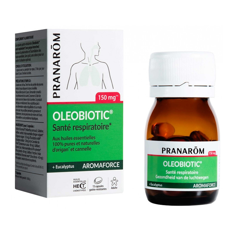 Pranarôm - Aromaforce Oleobiotic Santé Respiratoire – Huiles essentielles, 15 capsules
