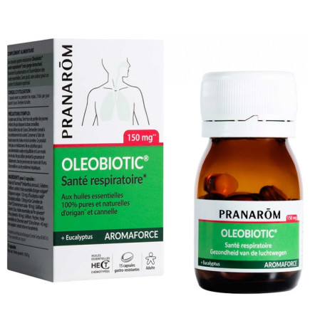 Pranarôm - Aromaforce Oleobiotic Santé Respiratoire – Huiles essentielles, 15 capsules