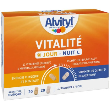 Alvityl - Vitalité Jour/Nuit - Énergie, détente et sommeil, 40 comprimés