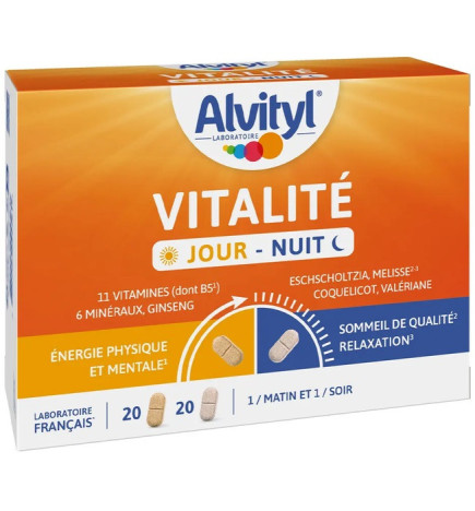 Alvityl - Vitalité Jour/Nuit - Énergie, détente et sommeil, 40 comprimés