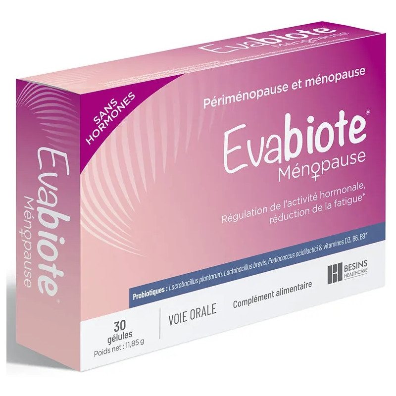 Besins Healthcare - Evabiote Ménopause - Équilibre hormonal et confort, 30 gélules