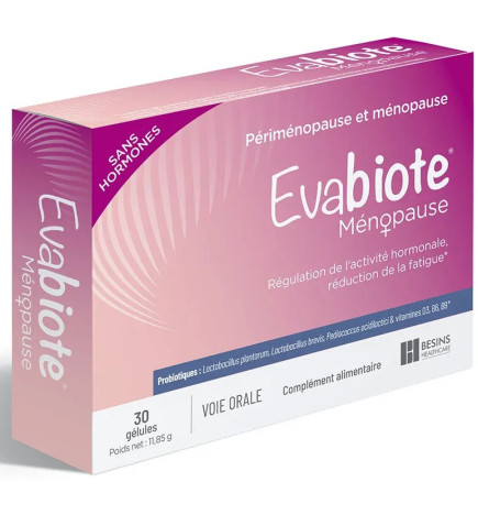 Besins – Evabiote Ménopause - Équilibre hormonal et confort, 30 gélules