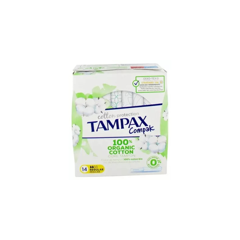 Tampax - Tampons avec applicateur 100% coton bio, 14 unités