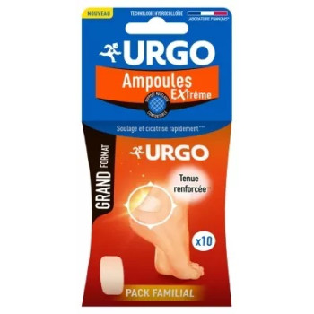 Urgo - Pansements Ampoules Extrême Grand Format – 6,8 x 4,2 cm, 10 unités