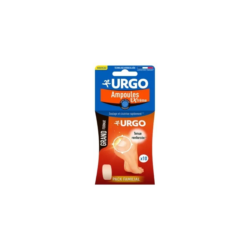 Urgo - Pansements Ampoules Extrême Grand Format – 6,8 x 4,2 cm, 10 unités