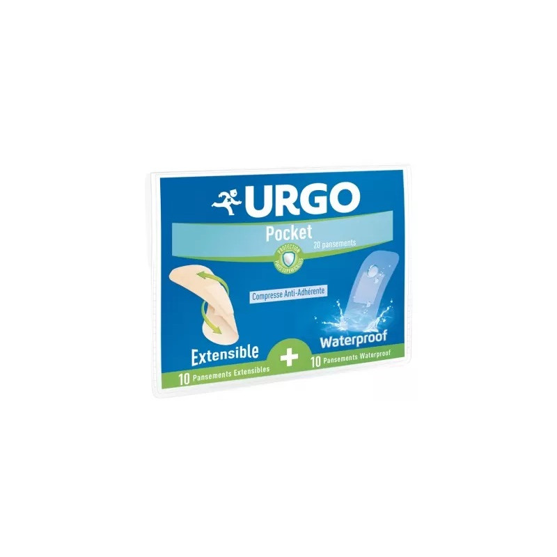 Urgo - Pocket Pansements Anti-Adhérents - Extensibles & Waterproof, 20 unités