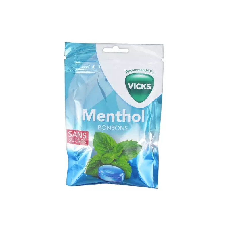 Vicks - Bonbons au Menthol - Fraîcheur intense & goût unique – 72 g
