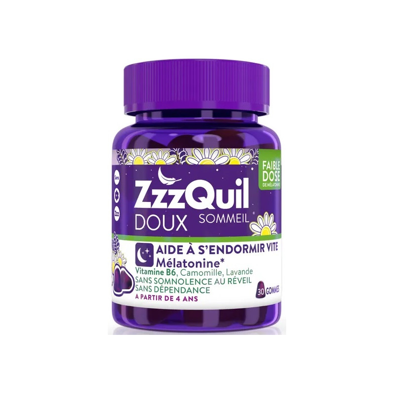 ZzzQuil Doux Sommeil - Gommes à mâcher goût fruits des bois, 30 gommes
