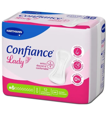 Confiance - Lady 2 Gouttes - Protections anatomiques femmes – 14 protections