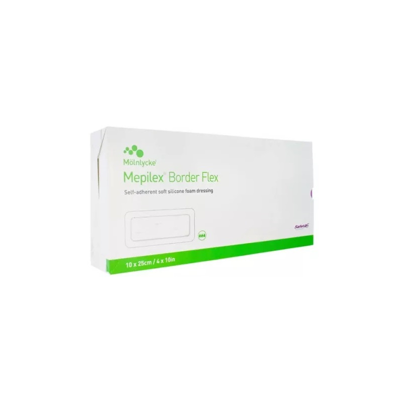 Mölnlycke – Mepilex Border Flex – Pansement – 10 x 10 cm – Boîte de 16