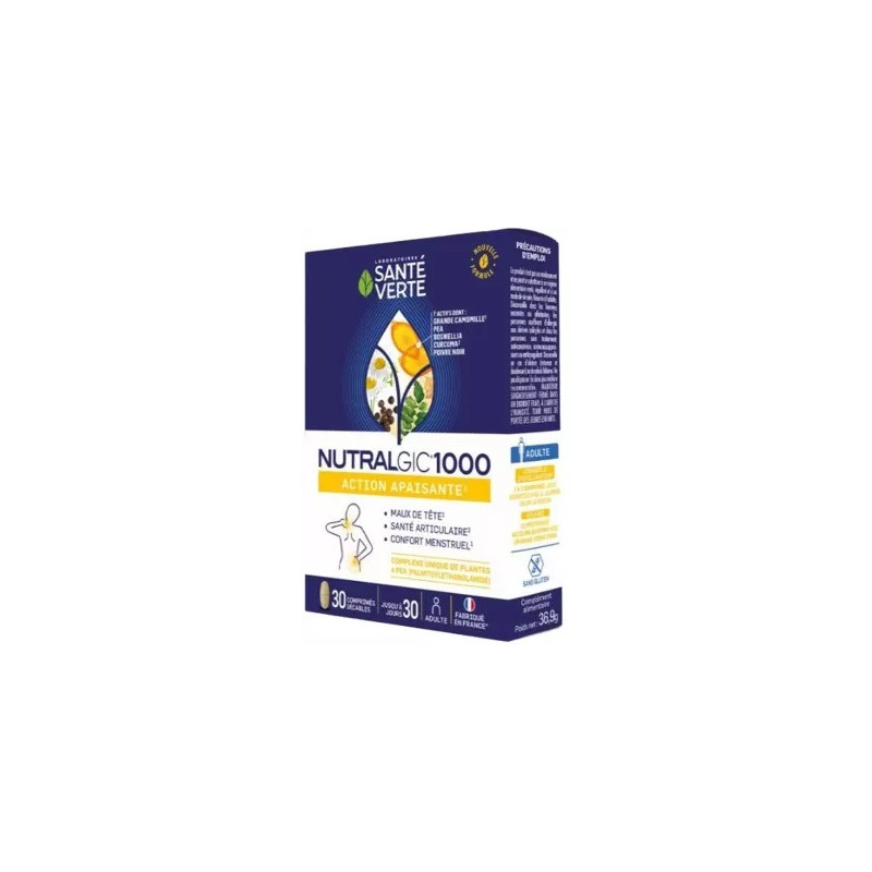 Santé Verte – Nutralgic 1000 – Confort tête, articulations & cycle féminin – 30 Comprimés
