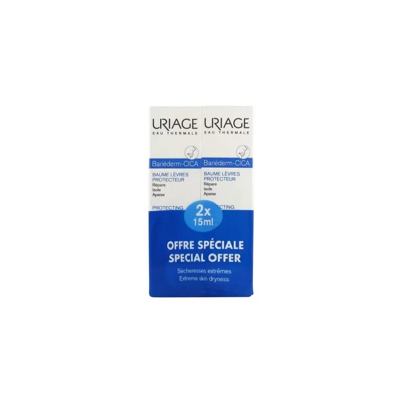 Uriage - Bariéderm Cica Baume Lèvres Protecteur – Lot de 2 x 15 ml
