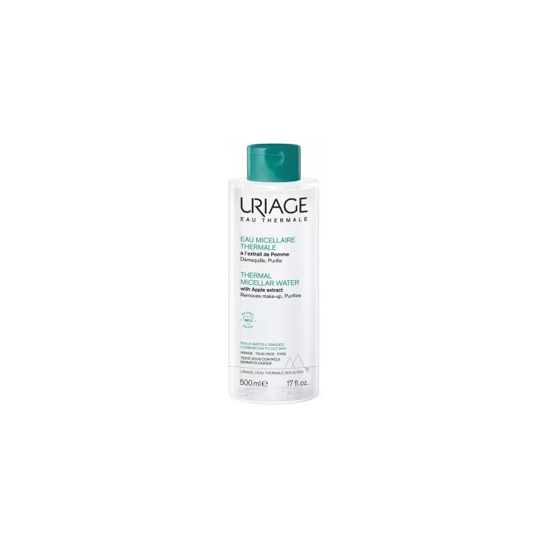 Uriage - Eau Micellaire Thermale Peaux Mixtes à Grasses – Démaquille & Purifie – 500 ml