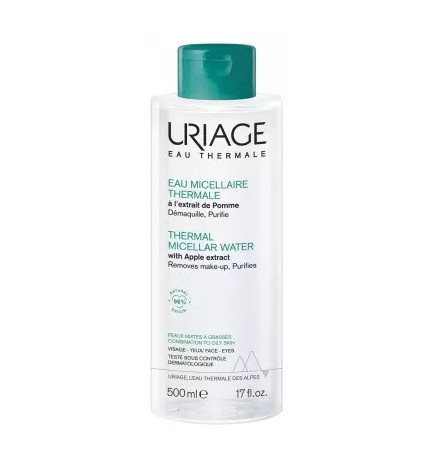 Uriage - Eau Micellaire Thermale Peaux Mixtes à Grasses – Démaquille & Purifie – 500 ml