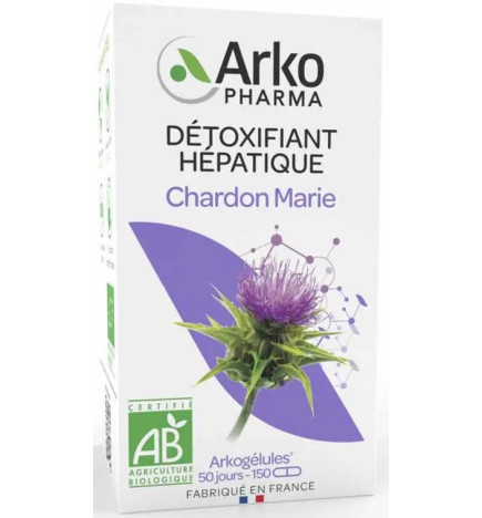 Arkopharma - Arkogélules BIO Chardon-Marie – Détox hépatique naturelle – 150 gélules