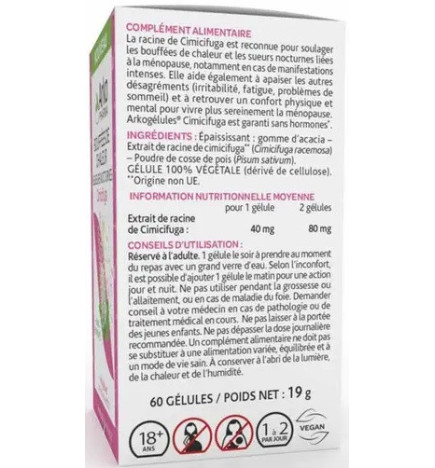 Arkopharma - Arkogélules® Cimicifuga – Ménopause & Confort – 60 gélules