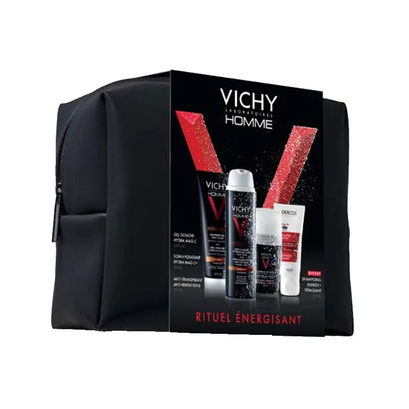Vichy - Homme Coffret Rituel Énergisant – Gel douche, soin hydratant, déodorant & shampoing offert Vichy - Homme Coffret Rituel Énergisant – Gel douche, soin hydratant, déodorant & shampoing offert