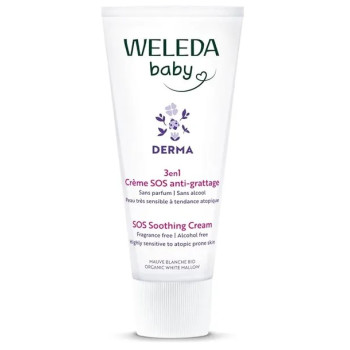 Weleda – Baby Derma Crème SOS Anti-Grattage 3en1 à la Mauve Blanche Bio, 50 ml