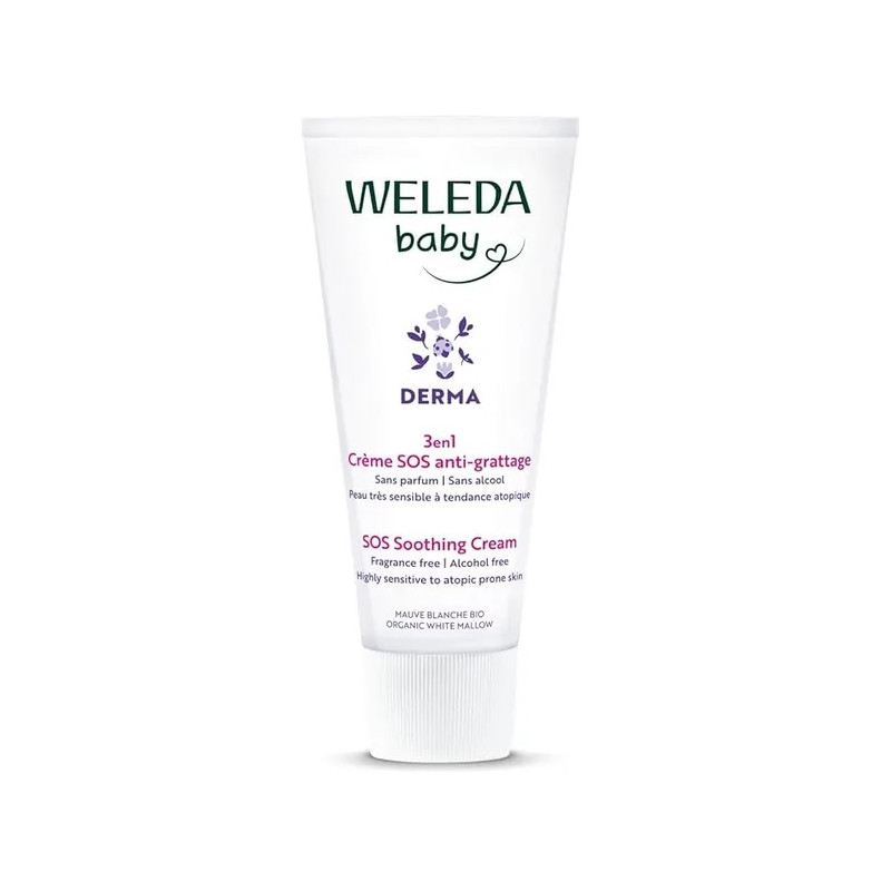 Weleda – Baby Derma Crème SOS Anti-Grattage 3en1 à la Mauve Blanche Bio, 50 ml Weleda – Baby Derma Crème SOS Anti-Grattage 3en1 à la Mauve Blanche Bio, 50 ml