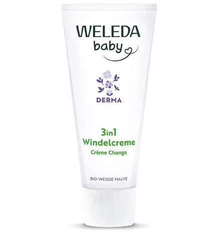 Weleda – Baby Derma Crème Change 3 en 1 à la Mauve Blanche Bio, 50 ml