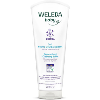 ChatGPT a dit :  Weleda – Baby Derma Baume Lavant Relipidant 3 en 1 à la Mauve Blanche Bio, 200 ml