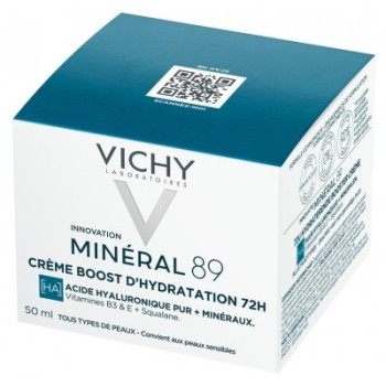 Vichy – Minéral 89 Crème Boost d’Hydratation 72H, 50 ml