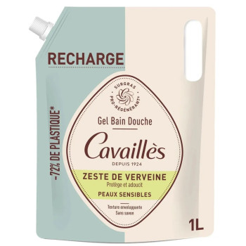 Rogé Cavaillès – Éco-Recharge Gel Bain Douche Zeste de Verveine, 1 L