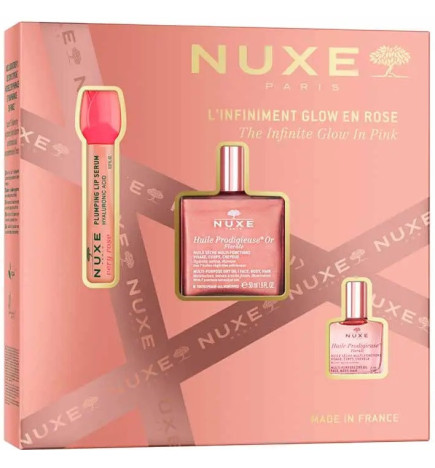 Nuxe – Coffret Noël L’Infiniment Glow en Rose, 50 ml + 10 ml + 8 ml