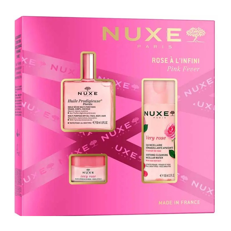 Nuxe – Coffret Rose à l’Infini, 50 ml + 100 ml + 15 g