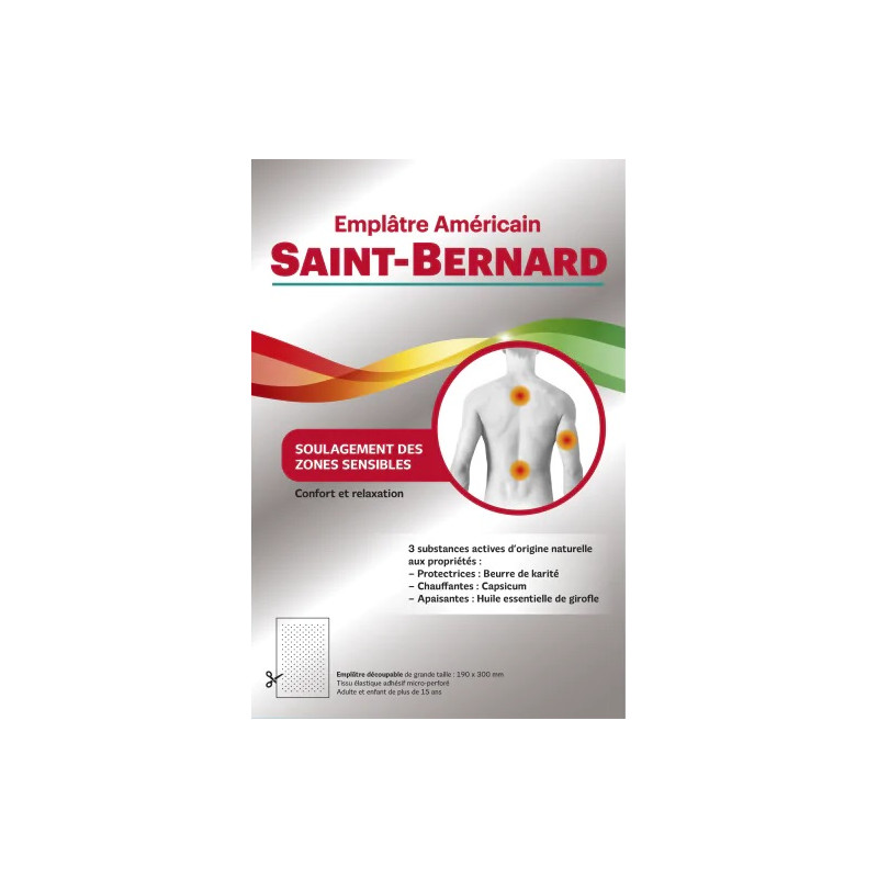 Saint-bernard Emplâtre Americain Tissu de 190x300 MM Saint-bernard Emplâtre Americain Tissu de 190x300 MM