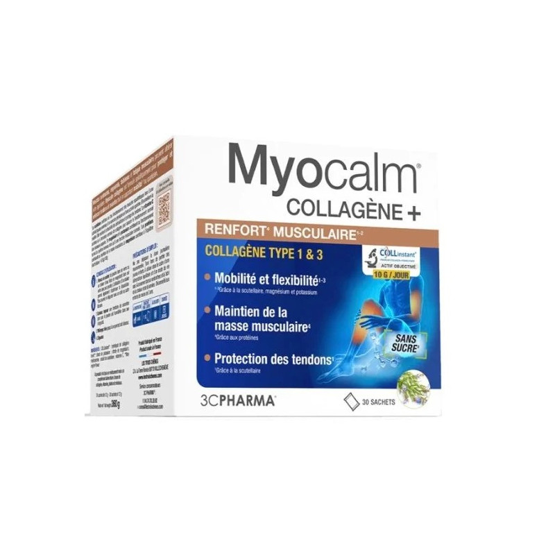 3C Pharma – Myocalm Collagène+ Renfort musculaire, 30 sachets 3C Pharma – Myocalm Collagène+ Renfort musculaire, 30 sachets