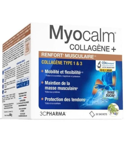 3C Pharma – Myocalm Collagène+ Renfort musculaire, 30 sachets