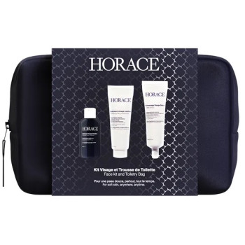 Horace – Kit Visage Complet (Nettoyant Purifiant 80 ml + Hydratant Matifiant 75 ml + Gommage Doux 75 ml)
