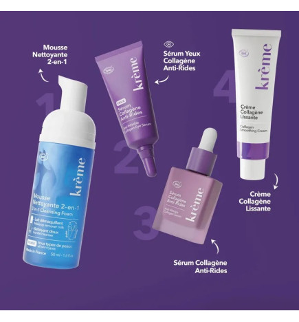 Krème – Trousse Routine Lissante Bio (4 soins au format voyage)